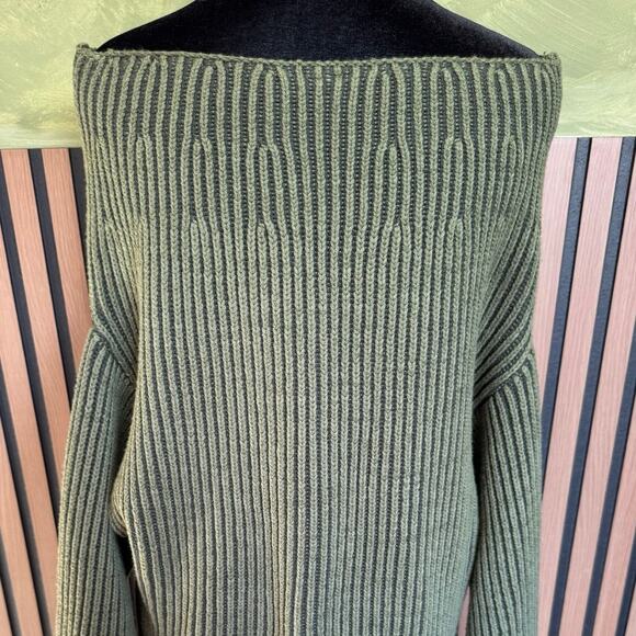 Free People New Charlotte Tunic Sweater Boat Neck Chive Combo Green Size Small - Picture 6 of 16